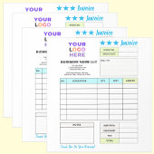 Bloc-note Invoice Sales Receipt Form | Custom Business Logo