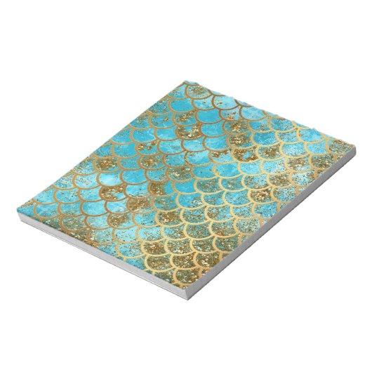 Bloc-note Iridescente Turquoise Parties scintillant or Merma (Tourné)