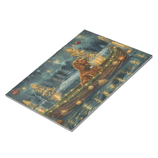 Bloc-note Irish Red Setter Christmas Festive Voyage (Incliné)