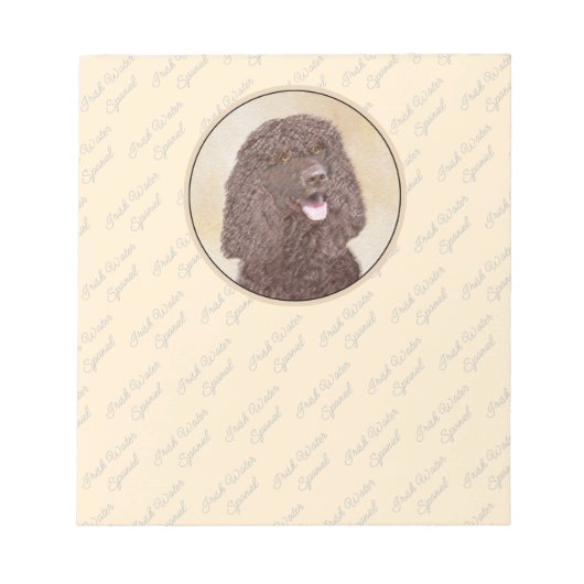 Bloc-note Irish Water Spaniel Peinture - Original Dog Art (Devant)