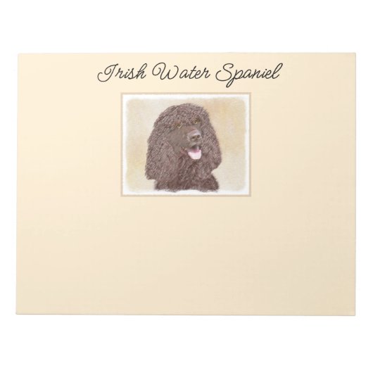 Bloc-note Irish Water Spaniel Peinture - Original Dog Art (Devant)
