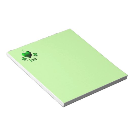 Bloc-note Irlandais de coeur du vert I (Incliné)