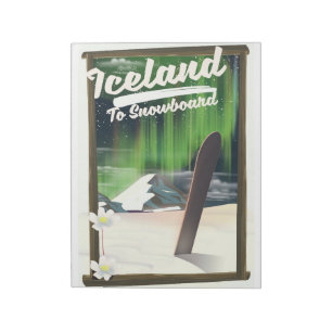 Bloc-note Islande pour faire du snowboard