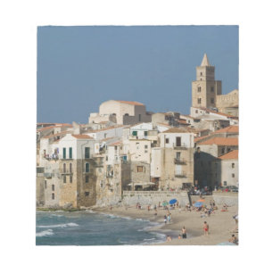 Bloc-note Italie, Sicile, Cefalu, vue de la ville avec le Du