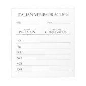Bloc-note italien | Pratique de conciliation Verbes (Devant)