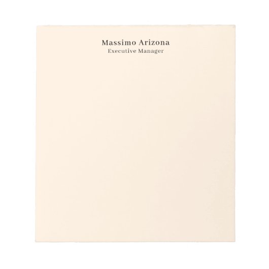 Bloc-note Ivoire Couleur Uni Professionnel Moderne Minimalis (Devant)