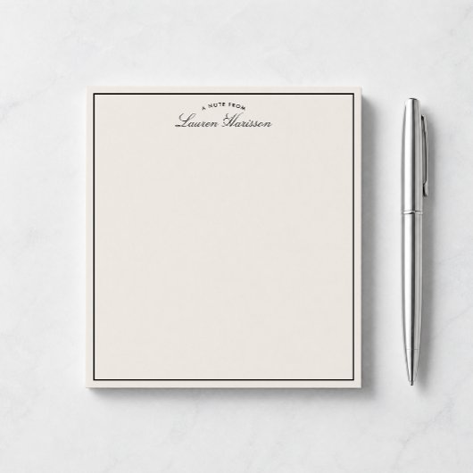 Bloc-note Ivoire moderne, bordure noire