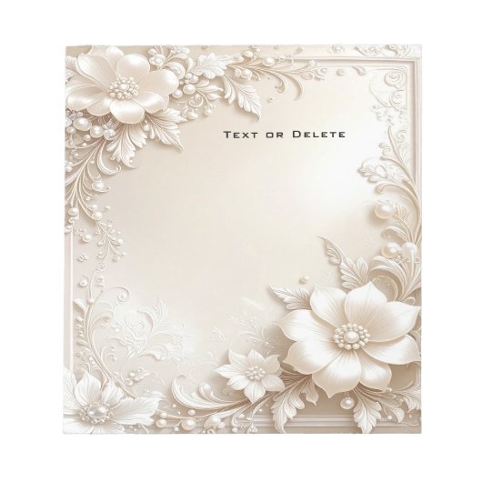 Bloc-note Ivory Flowers Notepad (Devant)