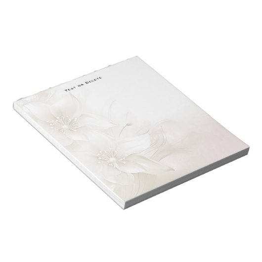 Bloc-note Ivory White Flowers Notepad (Incliné)