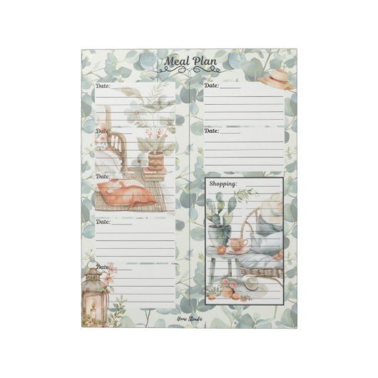 Bloc-note Ivy League 7 Jours Planificateur de repas (Tourné)