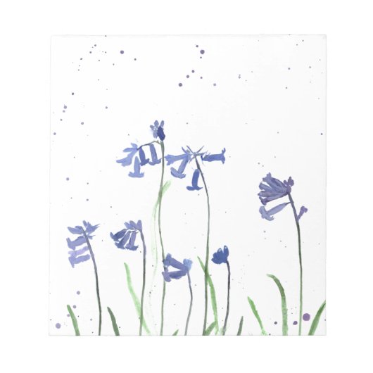 Bloc-note Jacinthes aquarelle bleue florale nature forêt (Devant)