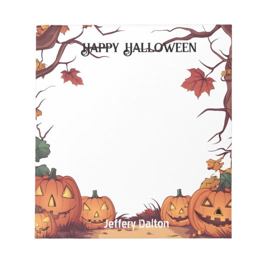 Bloc-note Jack-o'-lantern Happy Halloween (Devant)