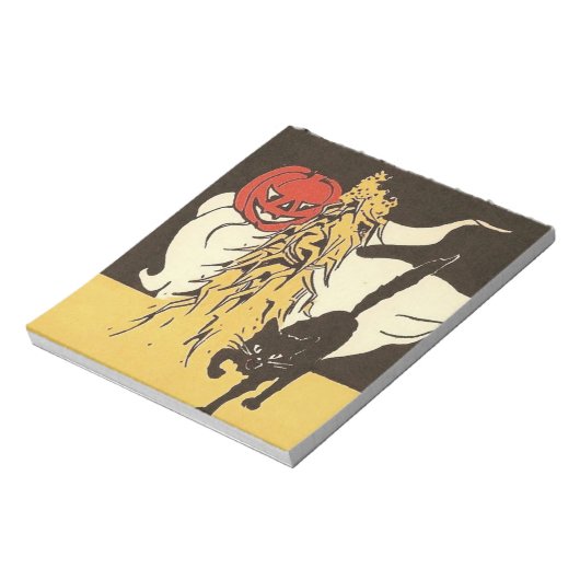 Bloc-note Jack O'Lantern Fantôme Chat Noir Cornstalk (Tourné)