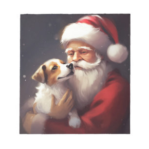 Bloc-note Jack Russell avec le Père Noël Festif de Noël