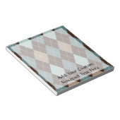 Bloc-note Jacquard bleu et Brown Motif de mode (Incliné)