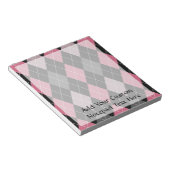 Bloc-note Jacquard rose, gris et noir (Incliné)