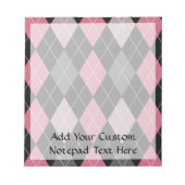 Bloc-note Jacquard rose, gris et noir (Devant)