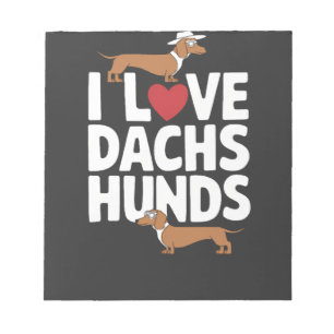 Bloc-note J'adore les dachshunds Graphique amusant pour les 