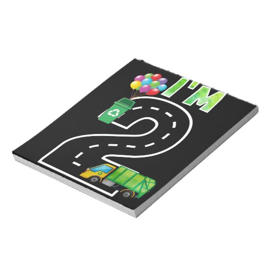 Bloc-note J'ai 2 ans Anniversaire Garbage Truck (Tourné)