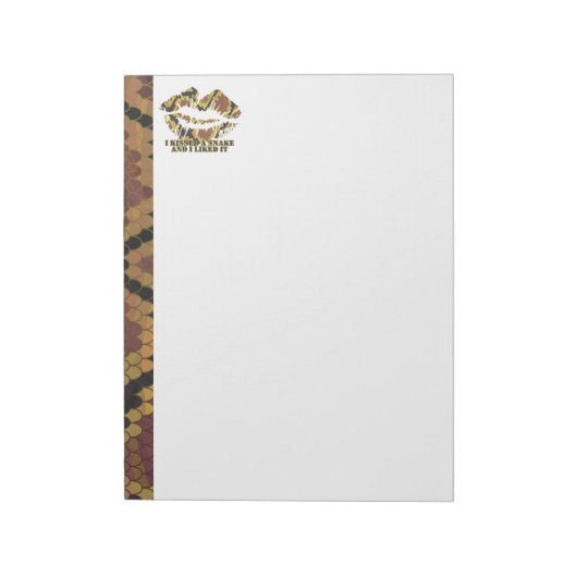 Bloc-note J'ai embrassé un serpent Brown et l'impression or (Tourné)