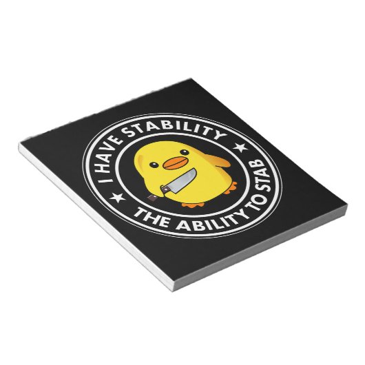 Bloc-note J'Ai La Stabilité De Stab Funny (Incliné)