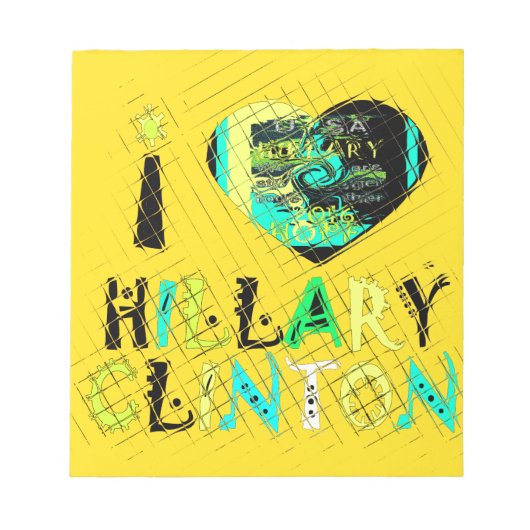 Bloc-note J'aime Hillary Clinton : Art d'expression graffiti (Devant)