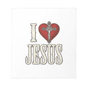 Bloc-note J'aime Jésus Gravure Vintage Design de Chemise de