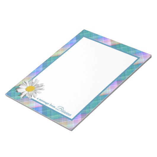 Bloc-note J'Aime Le Tartan Vert Plaid Avec Accent Maisy (Incliné)