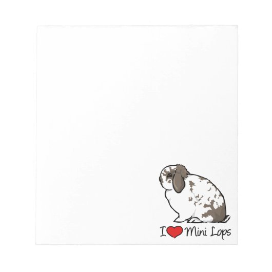 Bloc-note J'aime les lapins de mini-lop (Devant)