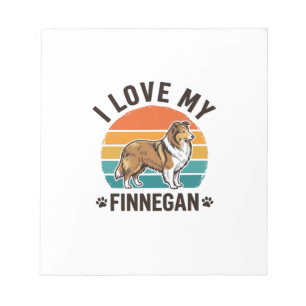 Bloc-note J'aime mon design de t-shirt avec le nom de Finneg