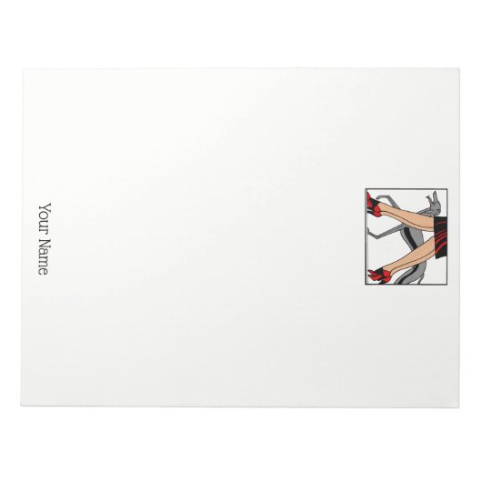 Bloc-note Jambes Art déco femmes Greyhound Whippet Chien R (Devant)