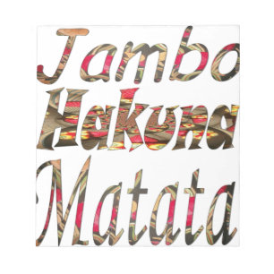 Bloc-note Jambo Hakuna Matata ! Imprimerie d'art Vintage afr