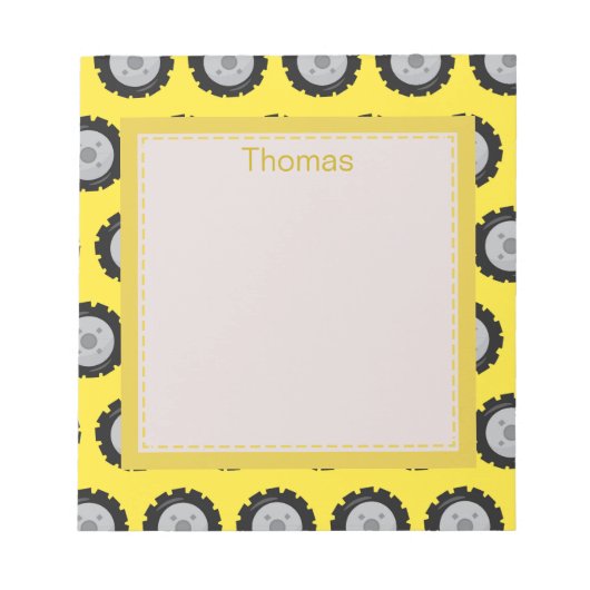 Bloc-note Jantes Thématiques de construction mignonnes (Devant)