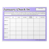 Bloc-note Janvier Semaine Étudiant Progrès Grades Enregistre (Devant)