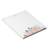 Bloc-note Jardin Aquarelle rose pâle Roses personnalisés (Incliné)