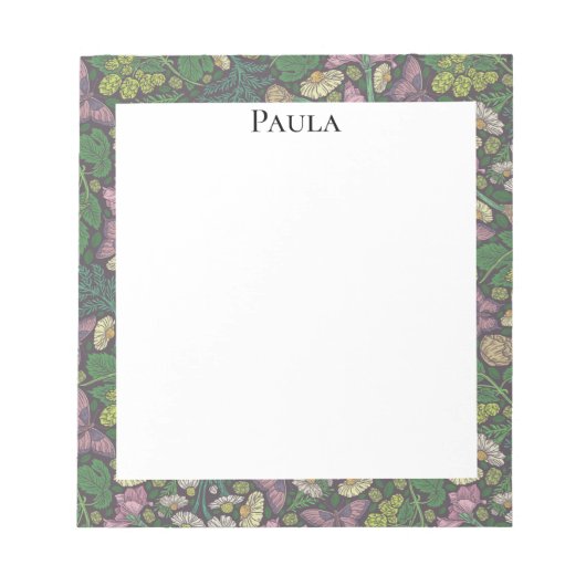 Bloc-note Jardin de marguerites blanches victoriennes et de  (Devant)