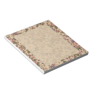 Bloc-note Jardin de roses botaniques vintage et motif papill