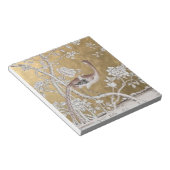 Bloc-note Jardin de thé Oriental Doré avec Peacock subtil (Incliné)