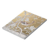 Bloc-note Jardin de thé Oriental Doré avec Peacock subtil (Tourné)