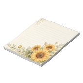 Bloc-note Jardin de Tournesols Dorés Aquarelle (Tourné)