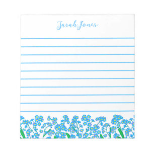 Bloc-note Jardin Fleur Bleu Oublié-Moi-Pas