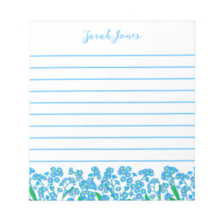 Bloc-note Jardin Fleur Bleu Oublié-Moi-Pas