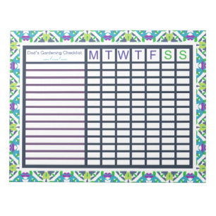 Bloc-note Jardin jardinage croissance hebdomadaire Tracker p