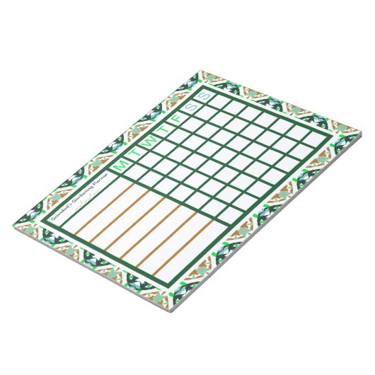Bloc-note Jardin Plantes Plan de planification de l'affectat (Incliné)