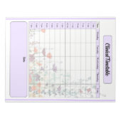 Bloc-note Jardin pourpre en floraison _ Horaire clinique (Devant)