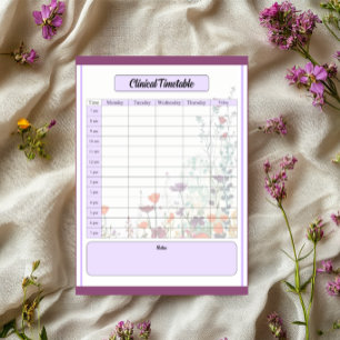 Bloc-note Jardin pourpre en floraison _ Horaire clinique