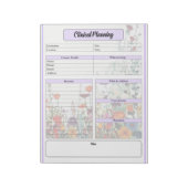 Bloc-note Jardin pourpre fleuri _ Planification clinique (Tourné)