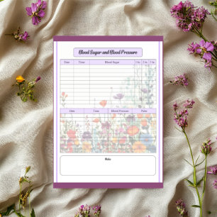 Bloc-note Jardin Pourpre_ Registre de la tension artérielle 