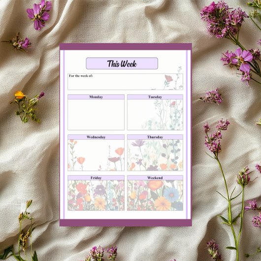Bloc-note Jardin Violet en Fleur_ Cette Semaine
