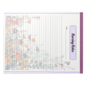 Bloc-note Jardin Violet en Fleur_ Notes de soins (Devant)